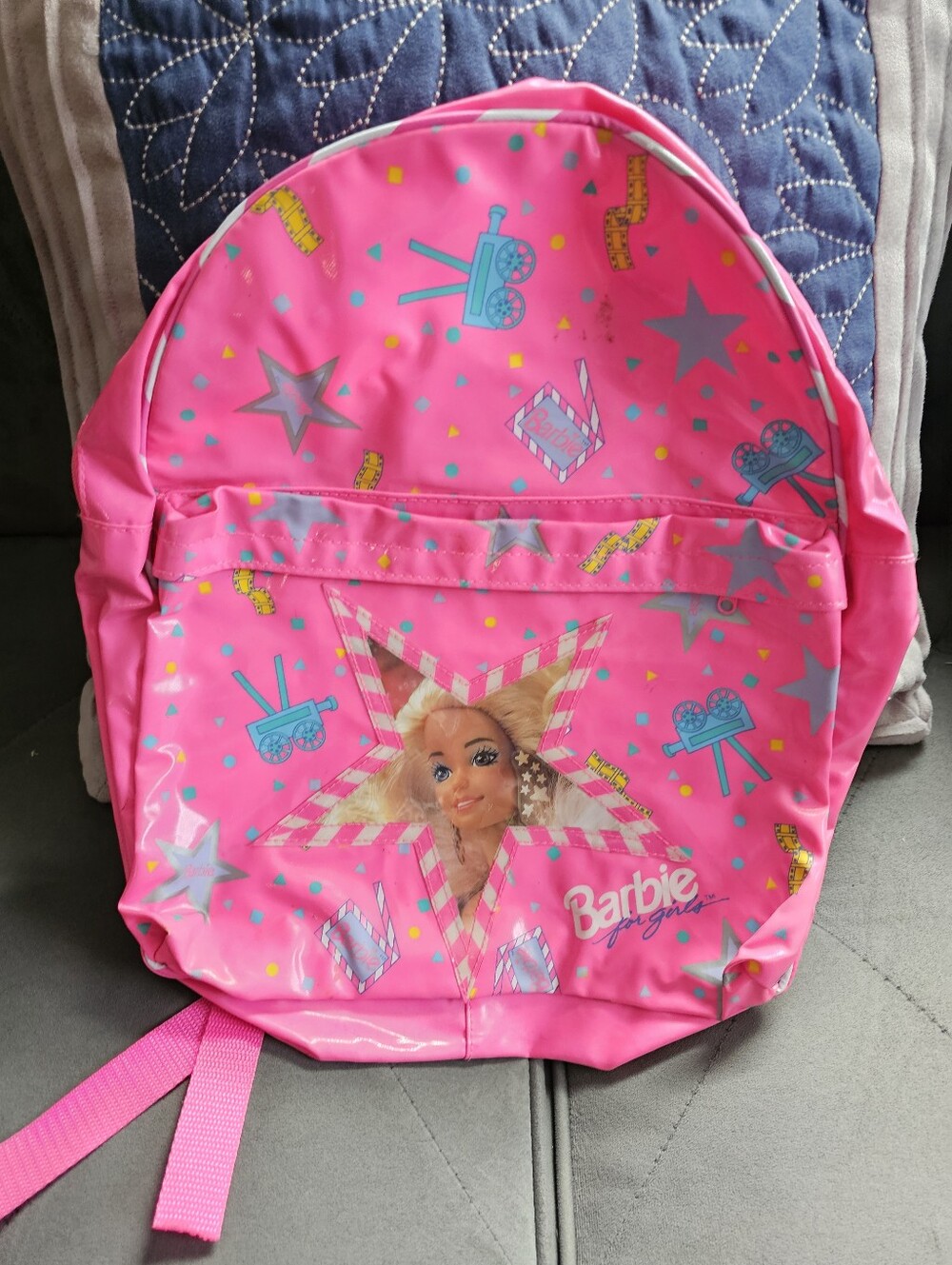 Vintage 1990 Barbie Girls Pyramid Backpack